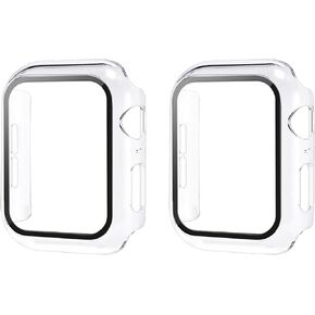 2-Pack Case with Screen Protector for Apple Watch 40mm SE/6/5/4 | Gold and Silver - Polished plated finish with a bright metallic shine in Kuwait