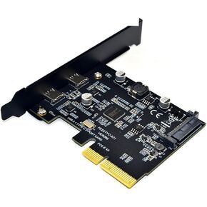 Computer Riser Card 2 Usb3.1 -c Ports 10gbps Transfer Rate Universal for Systems Rear Connector