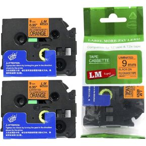 Premium 1/2" Black Print on Bright Yellow Label (12mm 0.47 Laminated) Compatible with Brother TZe-C31 P-Touch Tape and Comes with a Great Tape Color/Size Guide.