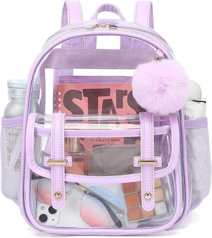 Clear Backpack for Stadium Events, Small Transparent Backpack Mini See Through Bookbag for Women Girls for Concert in Kuwait