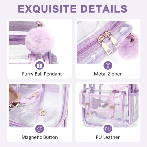 Clear Backpack for Stadium Events, Small Transparent Backpack Mini See Through Bookbag for Women Girls for Concert in Kuwait