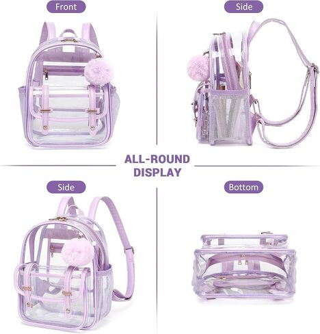 Clear Backpack for Stadium Events, Small Transparent Backpack Mini See Through Bookbag for Women Girls for Concert in Kuwait