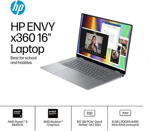 HP المحمول كمبيوتر 15.6 "FHD شاشة مضادة لخطود ، معالج الجيل الثالث عشر Intel Core I7-1355U ، ذاكرة الوصول العشوائي 16 جيجابايت ، 1 تيرابايت SSD ، Intel Iris XE Graphics ، Wi-Fi 6 ، Bluetooth 5.3 ، Windows 11 Home in Kuwait