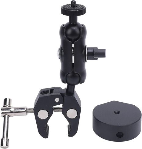 Satellite Clamp Bracket Adapter Set Aluminum Alloy Adjustable Clamp Bracket Kit for RV Yacht Mini Pole (Black Adapter) in Kuwait