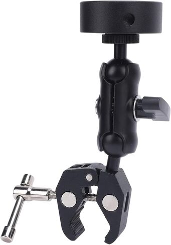 Satellite Clamp Bracket Adapter Set Aluminum Alloy Adjustable Clamp Bracket Kit for RV Yacht Mini Pole (Black Adapter) in Kuwait