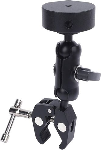 Satellite Clamp Bracket Adapter Set Aluminum Alloy Adjustable Clamp Bracket Kit for RV Yacht Mini Pole (Black Adapter) in Kuwait