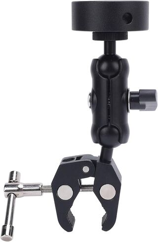 Satellite Clamp Bracket Adapter Set Aluminum Alloy Adjustable Clamp Bracket Kit for RV Yacht Mini Pole (Black Adapter) in Kuwait