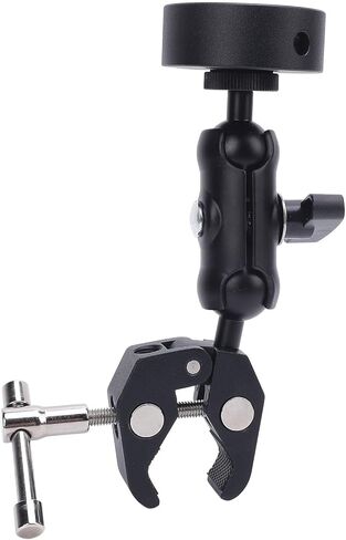 Satellite Clamp Bracket Adapter Set Aluminum Alloy Adjustable Clamp Bracket Kit for RV Yacht Mini Pole (Black Adapter) in Kuwait