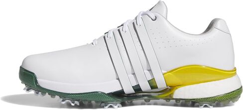 adidas Men's Tour360 24 Golf Shoes, Footwear White/Core Black/Green Spark, 9 in Saudi Arabia
