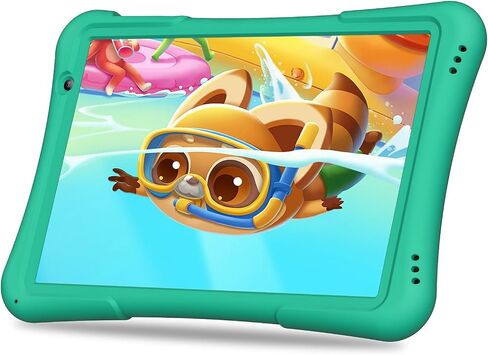 10 Inch Kids Android 14 Tablet, Parental Control, Educational, 10.1' IPS HD Display, Dual Camera, 6000mAh Battery, Toddler Tablet with Silicone Case, Gift for Boys (Green) in Saudi Arabia