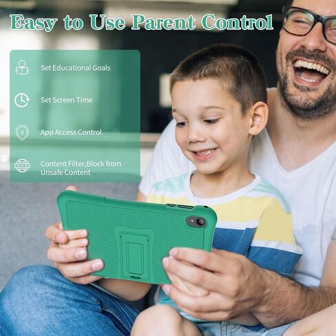 10 Inch Kids Android 14 Tablet, Parental Control, Educational, 10.1' IPS HD Display, Dual Camera, 6000mAh Battery, Toddler Tablet with Silicone Case, Gift for Boys (Green) in Saudi Arabia