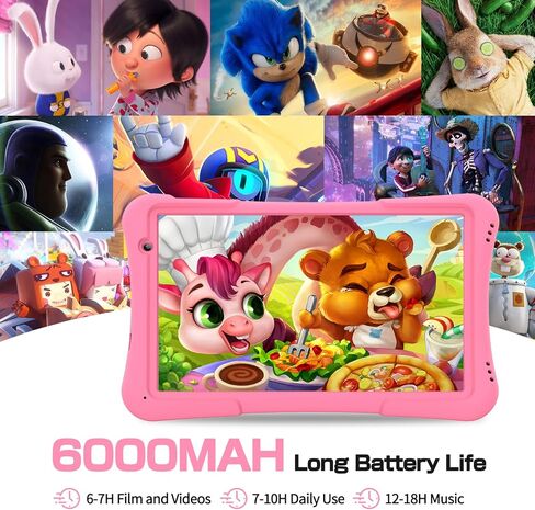 10 Inch Kids Android 14 Tablet, Parental Control, Educational, 10.1' IPS HD Display, Dual Camera, 6000mAh Battery, Toddler Tablet with Silicone Case, Gift for Boys (Green) in Kuwait