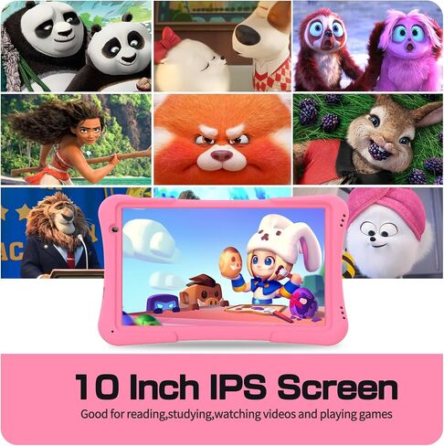 10 Inch Kids Android 14 Tablet, Parental Control, Educational, 10.1' IPS HD Display, Dual Camera, 6000mAh Battery, Toddler Tablet with Silicone Case, Gift for Boys (Green) in Kuwait