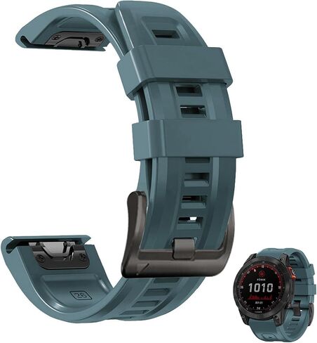 for Garmin Fenix 6x Pro Watch Band, 26mm Quickfit Silicone Sports Bands Strap for Fenix 7X 6X 5X Plus Fenix 3/3 HR Smartwatch in Saudi Arabia