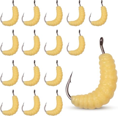 12PCS Soft Plastic Worm Baits for Bass Trout Fishing - Realistic Rubber Grub Lures with Curly Tails, High Sensitivity Bait for Freshwater Saltwater in Saudi Arabia