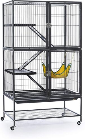 Prevue Pet Products 485 Feisty Ferret Home with Stand, Black Hammertone Small in Saudi Arabia