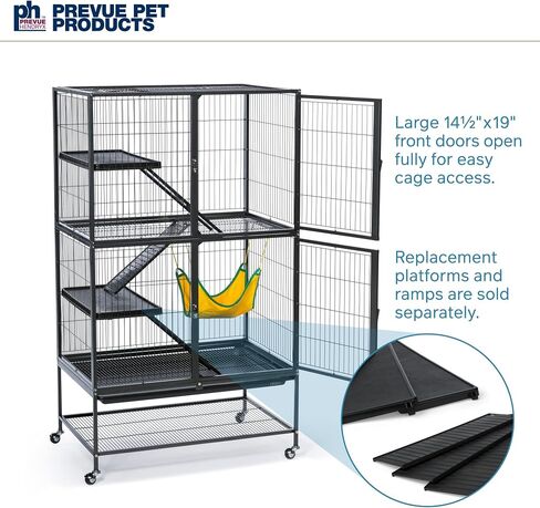 Prevue Pet Products 485 Feisty Ferret Home with Stand, Black Hammertone Small in Saudi Arabia