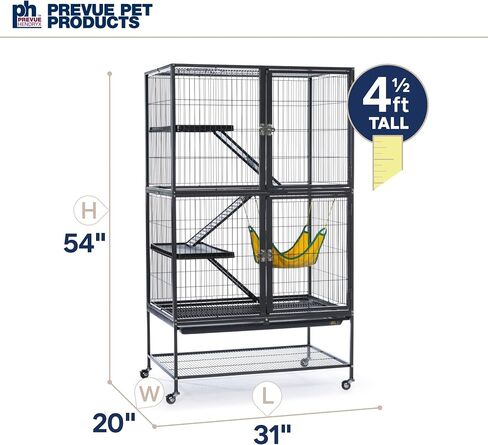 Prevue Pet Products 485 Feisty Ferret Home with Stand, Black Hammertone Small in Saudi Arabia