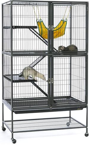 Prevue Pet Products 485 Feisty Ferret Home with Stand, Black Hammertone Small in Saudi Arabia