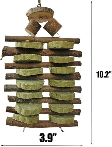 Bunny Chew Toys for Teeth, Organic Apple Wood Sticks for Bunny, Rabbits, Chinchilla, Guinea Pigs, Hamsters, Parrots and Other Small Animals Chewing/Playing, Pet Snacks Toys with Grass Cake in Kuwait