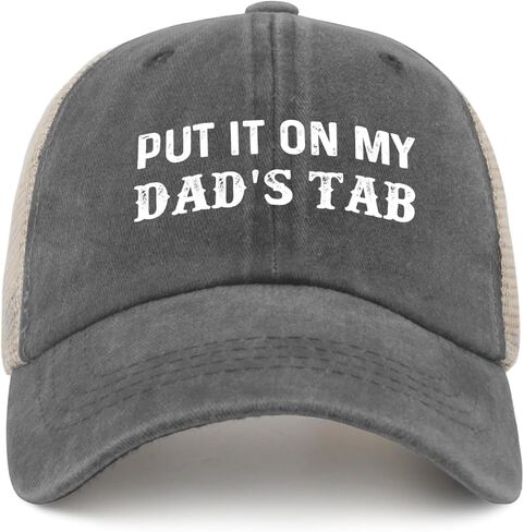 Put It On My Dad's Tab Trucker Hat Women Trendy Mesh Hat for Summer in Kuwait