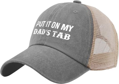 Put It On My Dad's Tab Trucker Hat Women Trendy Mesh Hat for Summer in Kuwait