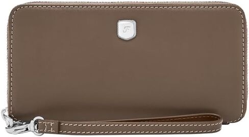 Fossil Women's Lennox Leather Zip Around Clutch Wallet, Black (Model: SL10037001) in Saudi Arabia