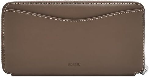 Fossil Women's Lennox Leather Zip Around Clutch Wallet, Black (Model: SL10037001) in Saudi Arabia