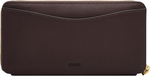 Fossil Women's Lennox Leather Zip Around Clutch Wallet, Black (Model: SL10037001) in Saudi Arabia