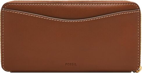 Fossil Women's Lennox Leather Zip Around Clutch Wallet, Black (Model: SL10037001) in Saudi Arabia