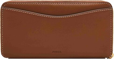 Fossil Women's Lennox Leather Zip Around Clutch Wallet, Black (Model: SL10037001) in Saudi Arabia