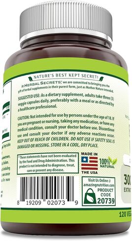 Herbal Secrets Bilberry Extract 3600 mg Per Serving 120 Veggie Capsules Supplement | Non-GMO | Gluten Free in Kuwait