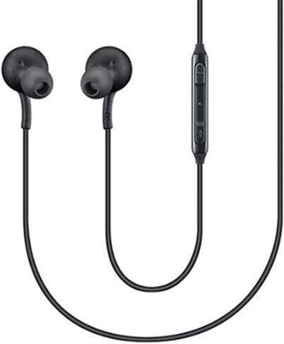 2025 New in-Ear Earbuds Stereo Headphones for Samsung Galaxy Z Fold6 S25 S24 S23 S22 S21 S20 Note 10 10+ - Designed with Microphone and Volume Remote Type-C Connector-(Black) in Kuwait