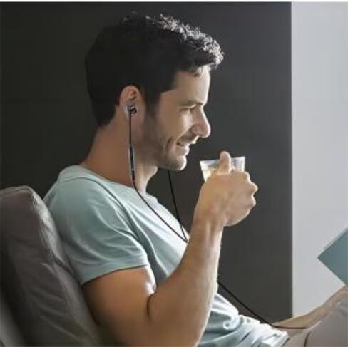 2025 New in-Ear Earbuds Stereo Headphones for Samsung Galaxy Z Fold6 S25 S24 S23 S22 S21 S20 Note 10 10+ - Designed with Microphone and Volume Remote Type-C Connector-(Black) in Kuwait