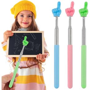 3 Pack Telescoping Pointer for Teachers Classroom - Extendable Hand Finger Pointers Kids Reading - Retractable Pointing Stick
