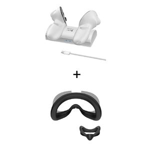 APEXINNO Compact Charging Dock Compatible with Meta Quest 3S/3 Controllers,Silicone Face Pad Cover Compatible with Meta Quest 3S Accessories