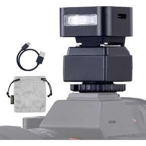ZF04 Black on Camera Flash with C-N2 Hot Shoe Riser Base seat for Canon, Nikon, Sony, Fuji,Leica Cameras
