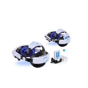 حزام Kawaye Head Set 2 و 7500 مللي أمبير في الساعة حزمة 3 ، شحن Dock X1 ، حزام إكسسوارات VR محسّن للدعم والراحة في Oculus