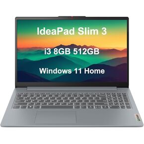 IdeaPad Slim 3i Laptop for Home, Student, Business (15.6" FHD Anti-Glare, Intel 8-Core i3-N305, 8GB DDR5 RAM, 512GB SSD), Webcam w/Shutter, 10-Hour Long Battery Life, Wi-Fi 6, Win 11 Home