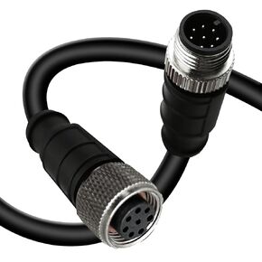 3.3Ft M12 8 Pin A Code Male to 8 Pin A Code Female Industrial Ethernet Cable High Flexible Shielded CAT6A Ethernet Cable for Industrial Camera Automation Application 1M