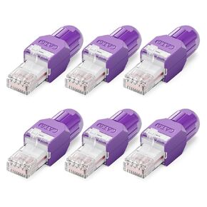 VCELINK CAT6 Tool-Free RJ45 Connector, No-Crimp Compact UTP Reusable Plug for Field Termination for 23-26 AWG Ethernet Cables, 1000 Mbps