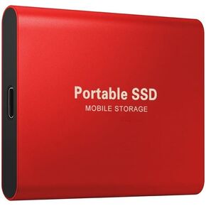 Type-c USB 3.1 SSD Portable Flash Memory 4TB SSD Hard Drive Portable SSD External SSD Hard Drive for Laptop Desktop (Color : Red Size : 4TB)