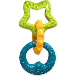 Nylabone Puppy Power Rings Chew Toy - Tough and Durable Puppy Chew Toy for Teething - Puppy Supplies - Bacon Flavor, Small (1 Count)