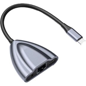 USB C to Ethernet Adapter with Charging Port, 1Gbps RJ45 to USB C Hub Ethernet Up to 480Mbps Transfer, Type-C Power Delivery LAN Network Adapter for Laptop, MacBook Pro/Air, Chromebook