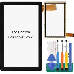 بالنسبة إلى Contixo Kids Tablet V8 ، استبدال شاشة Contixo Kids Tablet V8 7 "مجموعات إصلاح الأرقام لـ Cintixo Kids Tablet V8 Respons President Black (بدون شاشة LCD)