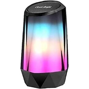 Portable Bluetooth Speaker Wireless with Cool Dynamic LED Lights, 15 W HD Stereo Sound, IPX6 Waterproof, 18H Playtime, for Outdoor Home Camping Party, Ideal Electronics Gifts for Him, Her