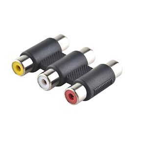 RCA Audio Video Cointer Coupler ، 3 RCA أنثى إلى أنثى ثلاثية (أبيض ، أحمر ، أصفر) محول مركب