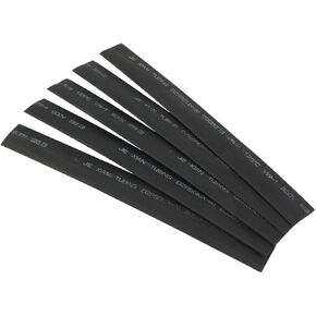 IIVVERR 5pcs 8mm 2:1 Ratio Heat Shrink Tube Wire Wrap Cable Sleeve Tubing 140mm Length Black (5 unids 8 mm 2: 1 relación Calor Tubo retráctil Alambre Envoltura Cable Manga Tubo 140 mm Longitud Negro
