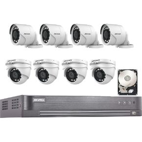 HIK CCTV Kit Bundle for HIKVISION 8ch HD DVR iDS-7208HQHI-M1/S with 2TB HDD, 8X Outdoor Mixed Bullet/Dome 2MP 1080p TurboHD Analog Cameras Remote Access Hik-Connect App Surveillance System
