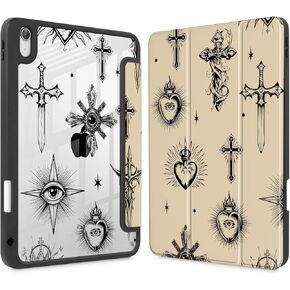 Mektron Case لـ 2025 iPad 11 Inch (A16 Chip) 11th Gen Fit iPad 10th Gen10.9 Inch 2022 ، buit في حامل القلم الرصاص مع غطاء مقاوم للصدمة صافٍ + Trifold Stand + Auto Wake/Sleep ، Bows C353